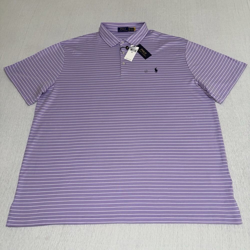 Men SZ 3XLT-Tall Polo Ralph Lauren Iconic Mesh Polo Shirt Classic FIT Purple NWT